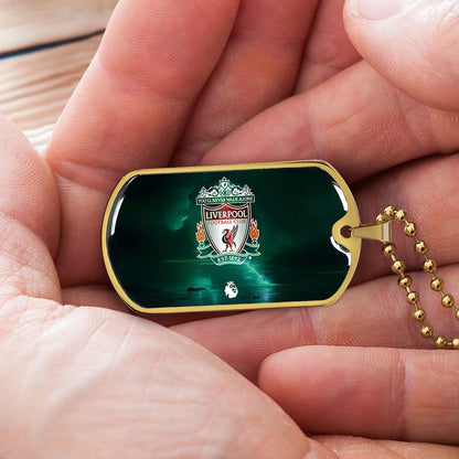 Soccer Dog Tag Necklace - SCD008 - You Never Walk Alone - Liverpool FC - Football Club - Military Ball Chain