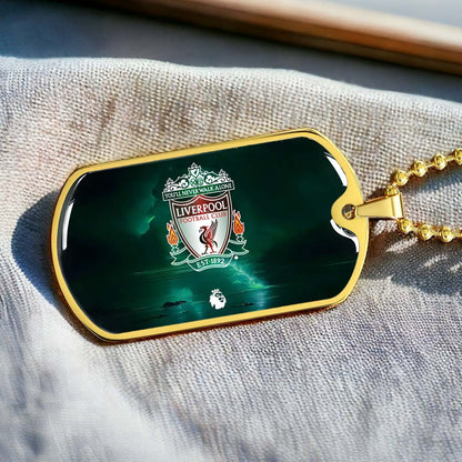 Soccer Dog Tag Necklace - SCD008 - You Never Walk Alone - Liverpool FC - Football Club - Military Ball Chain