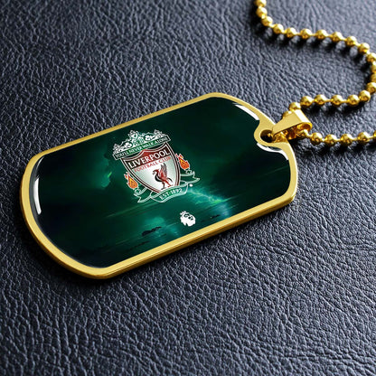 Soccer Dog Tag Necklace - SCD008 - You Never Walk Alone - Liverpool FC - Football Club - Military Ball Chain