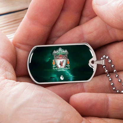 Soccer Dog Tag Necklace - SCD008 - You Never Walk Alone - Liverpool FC - Football Club - Military Ball Chain