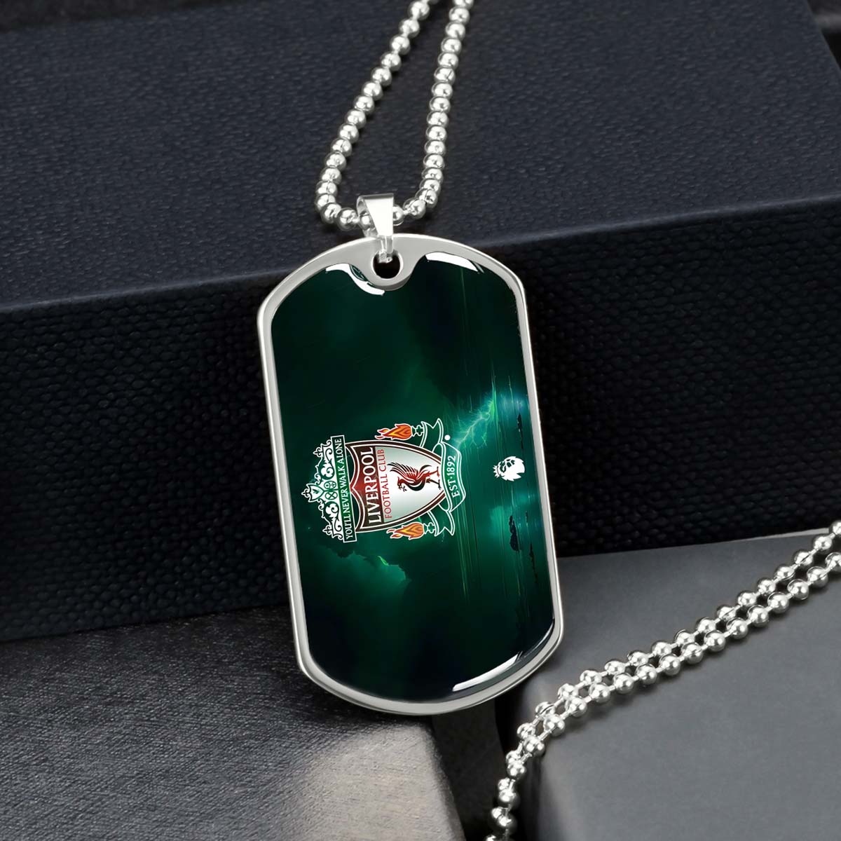Soccer Dog Tag Necklace - SCD008 - You Never Walk Alone - Liverpool FC - Football Club - Military Ball Chain