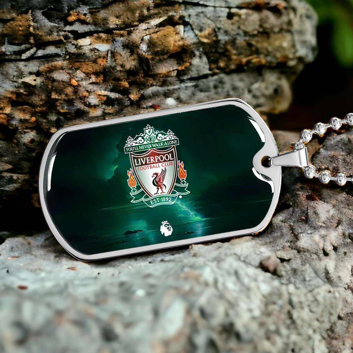 Soccer Dog Tag Necklace - SCD008 - You Never Walk Alone - Liverpool FC - Football Club - Military Ball Chain