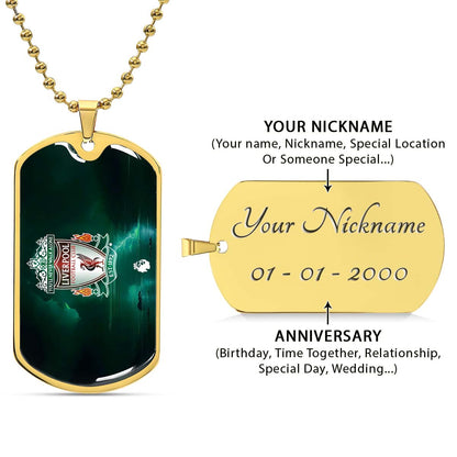 Soccer Dog Tag Necklace - SCD008 - You Never Walk Alone - Liverpool FC - Football Club - Military Ball Chain