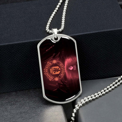 Soccer Dog Tag Necklace - SCD012 - Manchester United - Military Ball Chain
