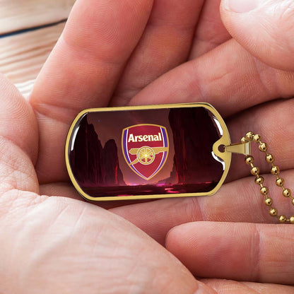 Soccer Dog Tag Necklace - SCD015 - Arsenal FC - Military Ball Chain