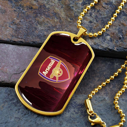 Soccer Dog Tag Necklace - SCD015 - Arsenal FC - Military Ball Chain