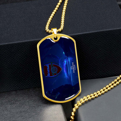 Soccer Dog Tag Necklace - SCD017 - Arsenal FC - UEFA Champions League - Military Ball Chain