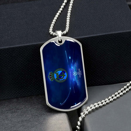 Soccer Dog Tag Necklace - SCD029 - FC Real Madrid - UEFA Champions League - Military Ball Chain
