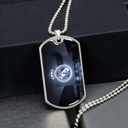 Soccer Dog Tag Necklace - SCD030 - In The House Real Madrid C.F - UEFA Champions League - Military Ball Chain