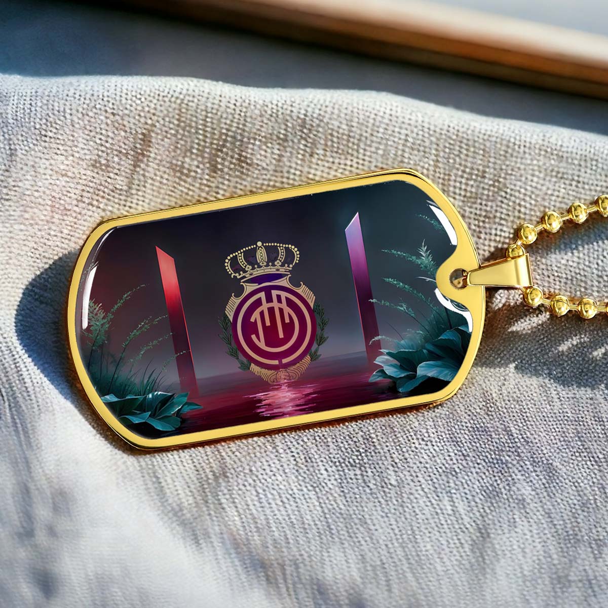 Soccer Dog Tag Necklace - SCD031 - RCD Mallorca - Military Ball Chain