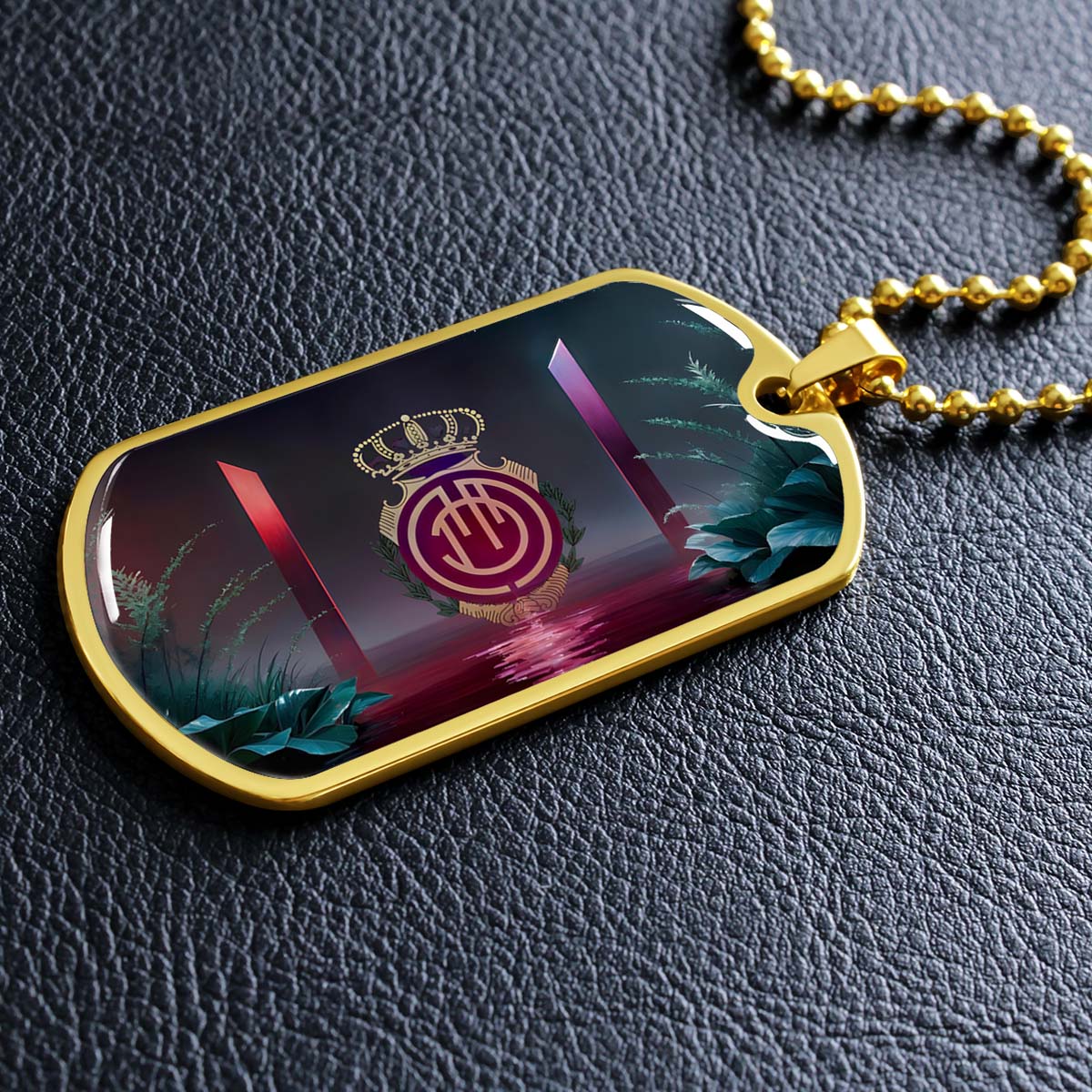 Soccer Dog Tag Necklace - SCD031 - RCD Mallorca - Military Ball Chain