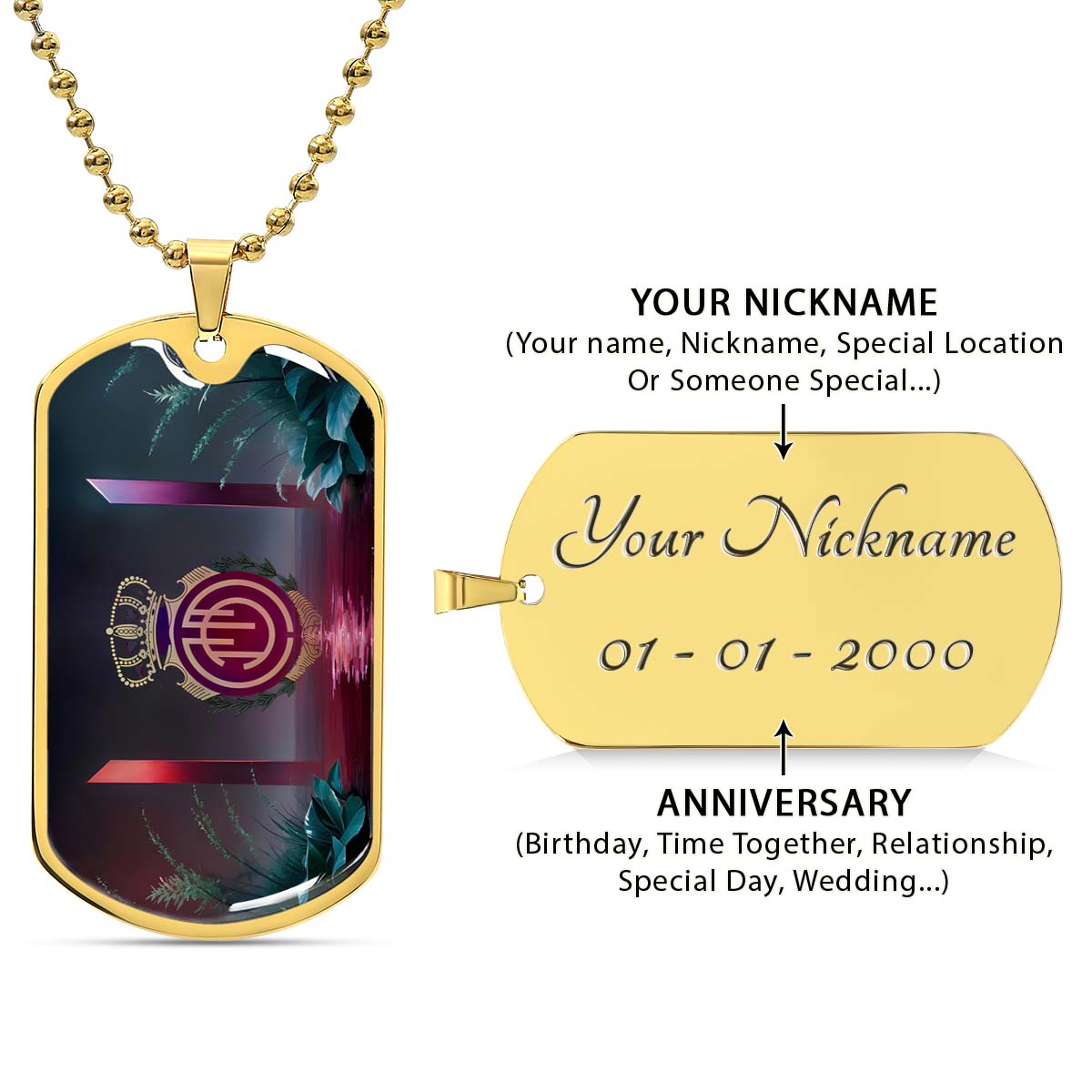 Soccer Dog Tag Necklace - SCD031 - RCD Mallorca - Military Ball Chain