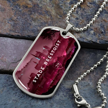 Soccer Dog Tag Necklace - SCD032 - Stade Brestoist 29 - Military Ball Chain