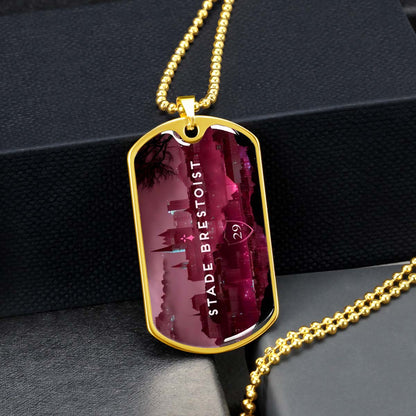 Soccer Dog Tag Necklace - SCD032 - Stade Brestoist 29 - Military Ball Chain