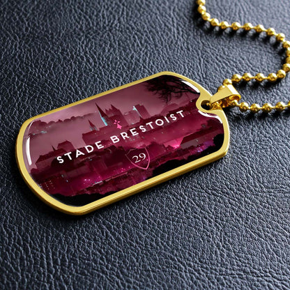 Soccer Dog Tag Necklace - SCD032 - Stade Brestoist 29 - Military Ball Chain