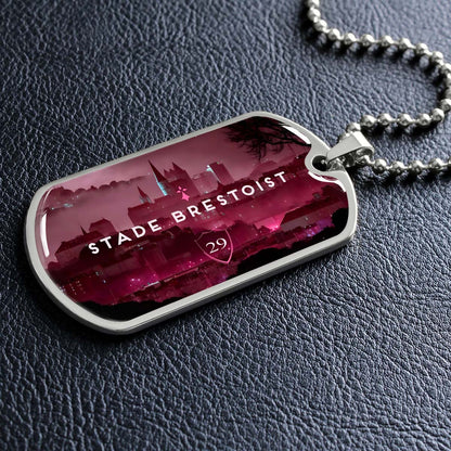 Soccer Dog Tag Necklace - SCD032 - Stade Brestoist 29 - Military Ball Chain