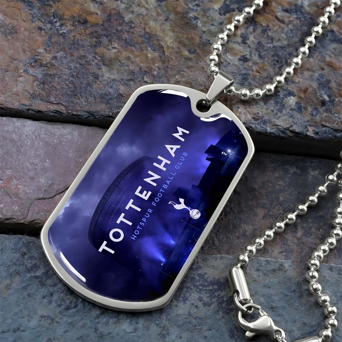 Soccer Dog Tag Necklace - SCD034 - Tottenham Hotspur F.C - Military Ball Chain