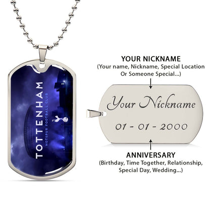 Soccer Dog Tag Necklace - SCD034 - Tottenham Hotspur F.C - Military Ball Chain