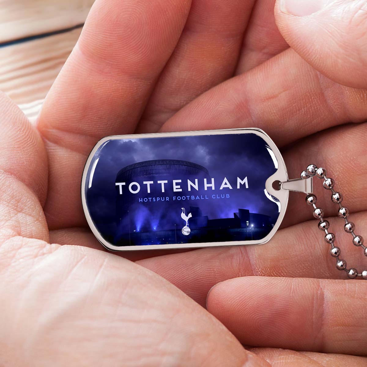 Soccer Dog Tag Necklace - SCD034 - Tottenham Hotspur F.C - Military Ball Chain