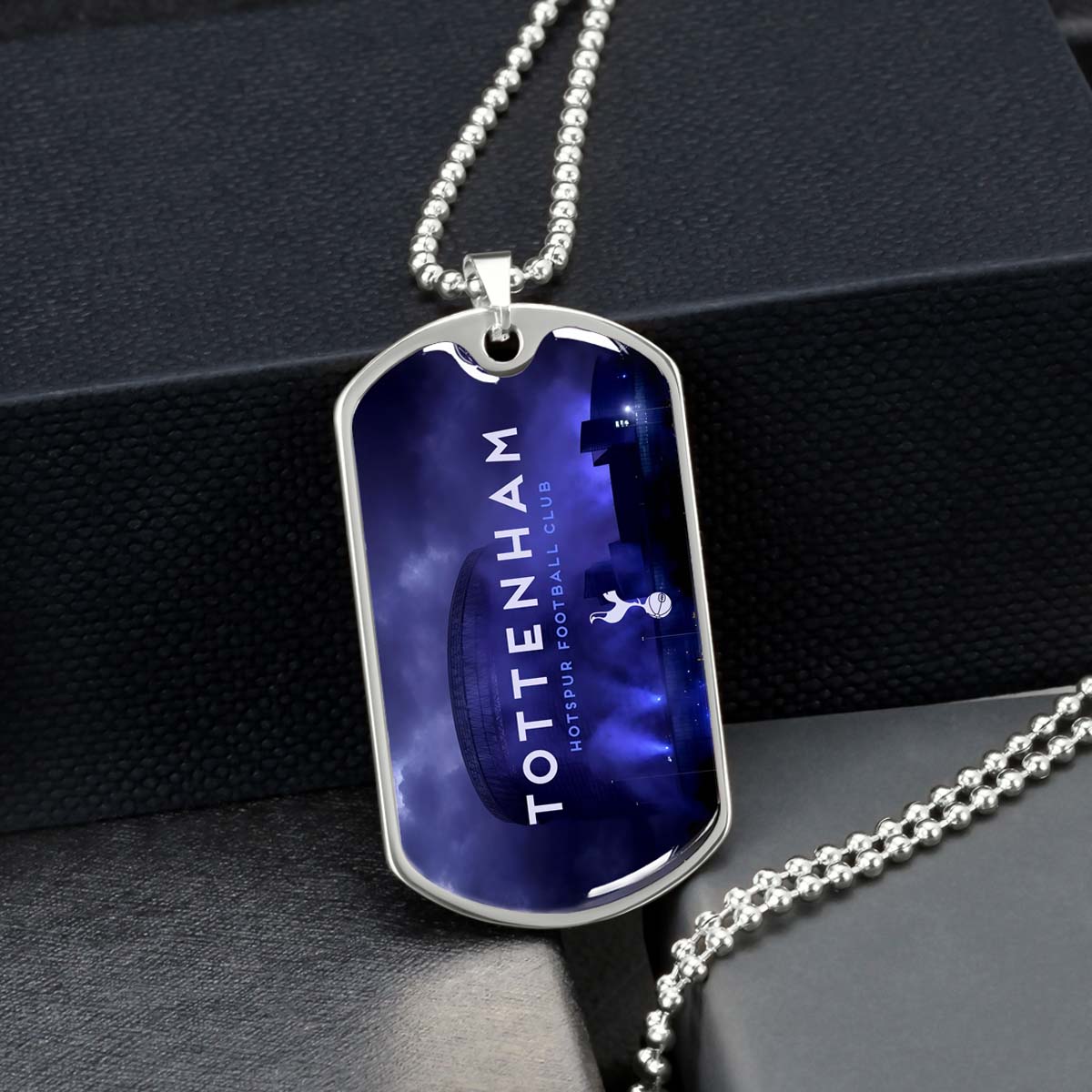 Soccer Dog Tag Necklace - SCD034 - Tottenham Hotspur F.C - Military Ball Chain