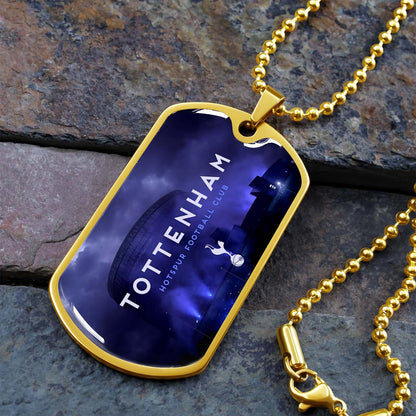 Soccer Dog Tag Necklace - SCD034 - Tottenham Hotspur F.C - Military Ball Chain