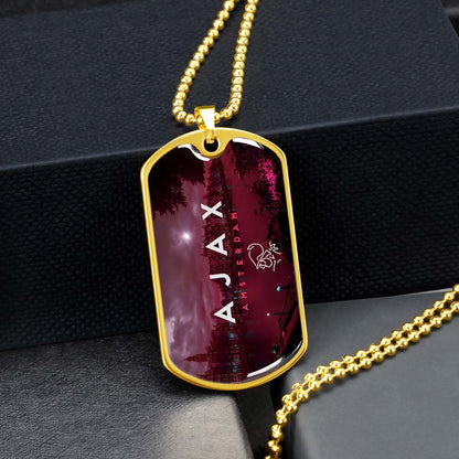 Soccer Dog Tag Necklace - SCD035 - Ajax Amsterdam - Military Ball Chain