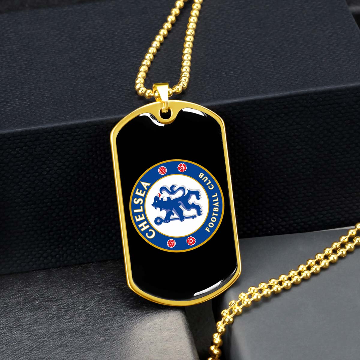 Soccer Dog Tag Necklace - SCD037 - Chelsea FC - Football Club - Military Ball Chain