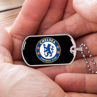 Soccer Dog Tag Necklace - SCD037 - Chelsea FC - Football Club - Military Ball Chain