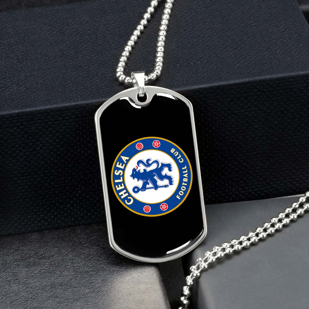 Soccer Dog Tag Necklace - SCD037 - Chelsea FC - Football Club - Military Ball Chain