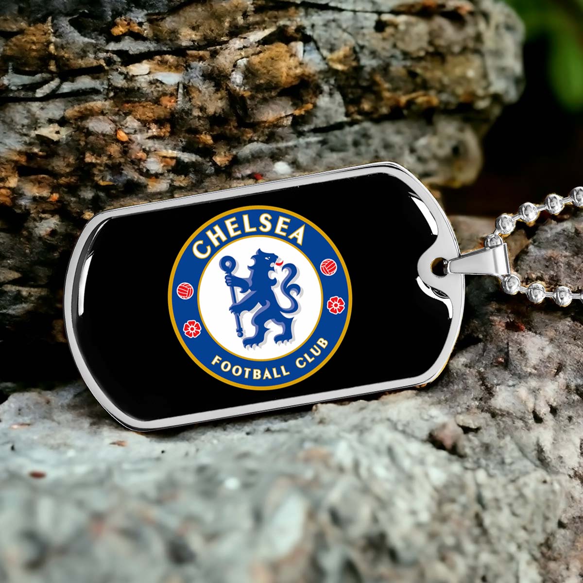Soccer Dog Tag Necklace - SCD037 - Chelsea FC - Football Club - Military Ball Chain