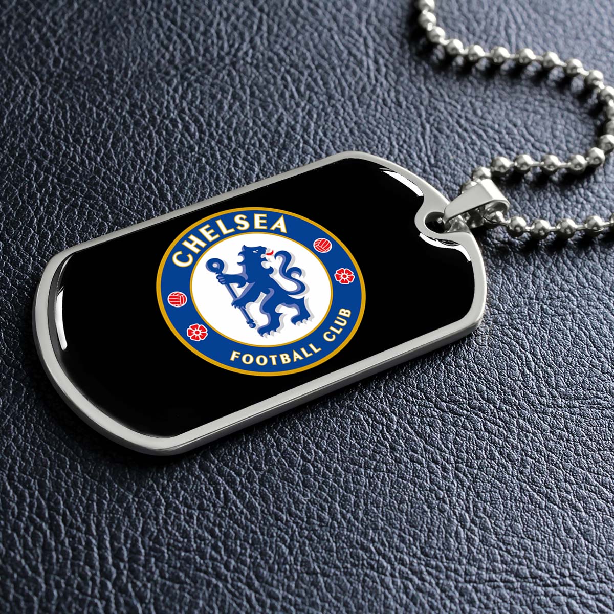 Soccer Dog Tag Necklace - SCD037 - Chelsea FC - Football Club - Military Ball Chain