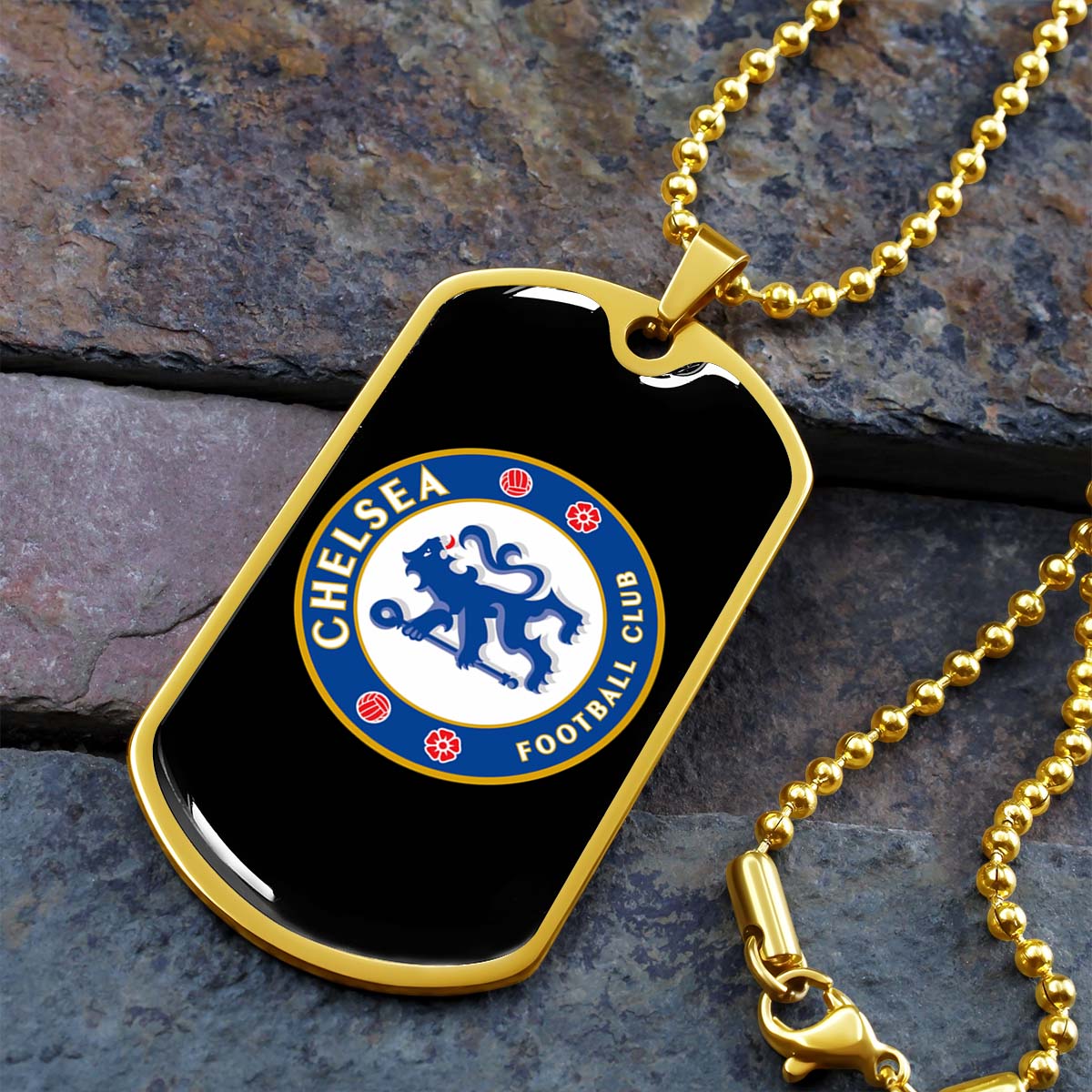 Soccer Dog Tag Necklace - SCD037 - Chelsea FC - Football Club - Military Ball Chain