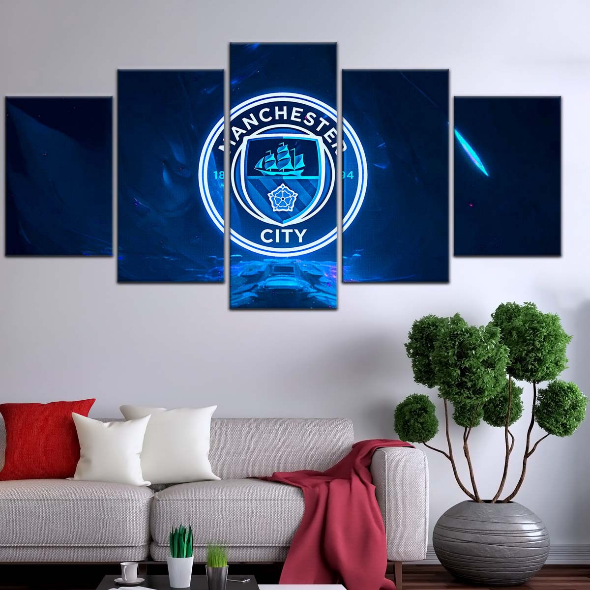 Soccer Wall Art - FB5050 - Ocean Manchester City FC - Soccer Poster - Soccer Canvas