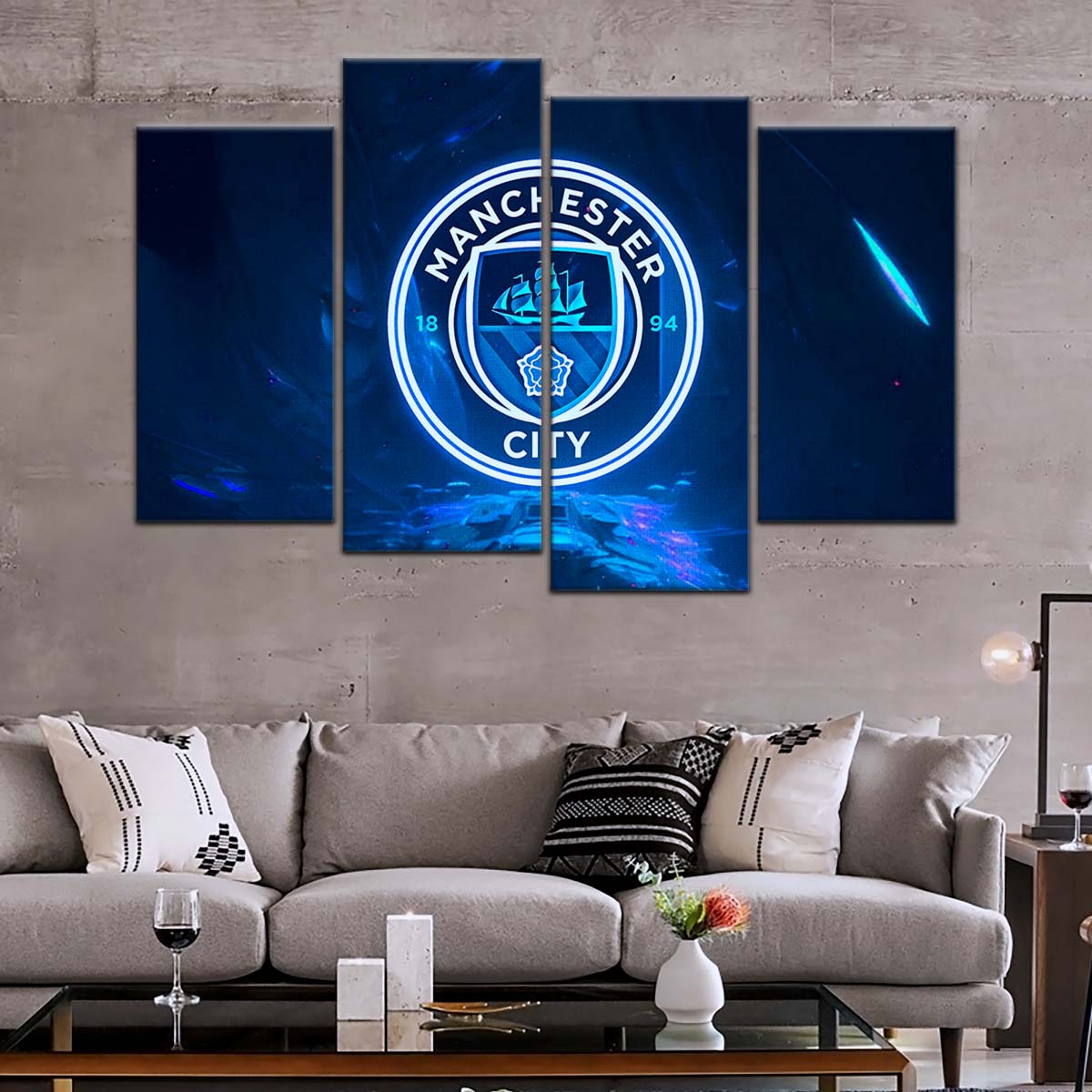 Soccer Wall Art - FB5050 - Ocean Manchester City FC - Soccer Poster - Soccer Canvas
