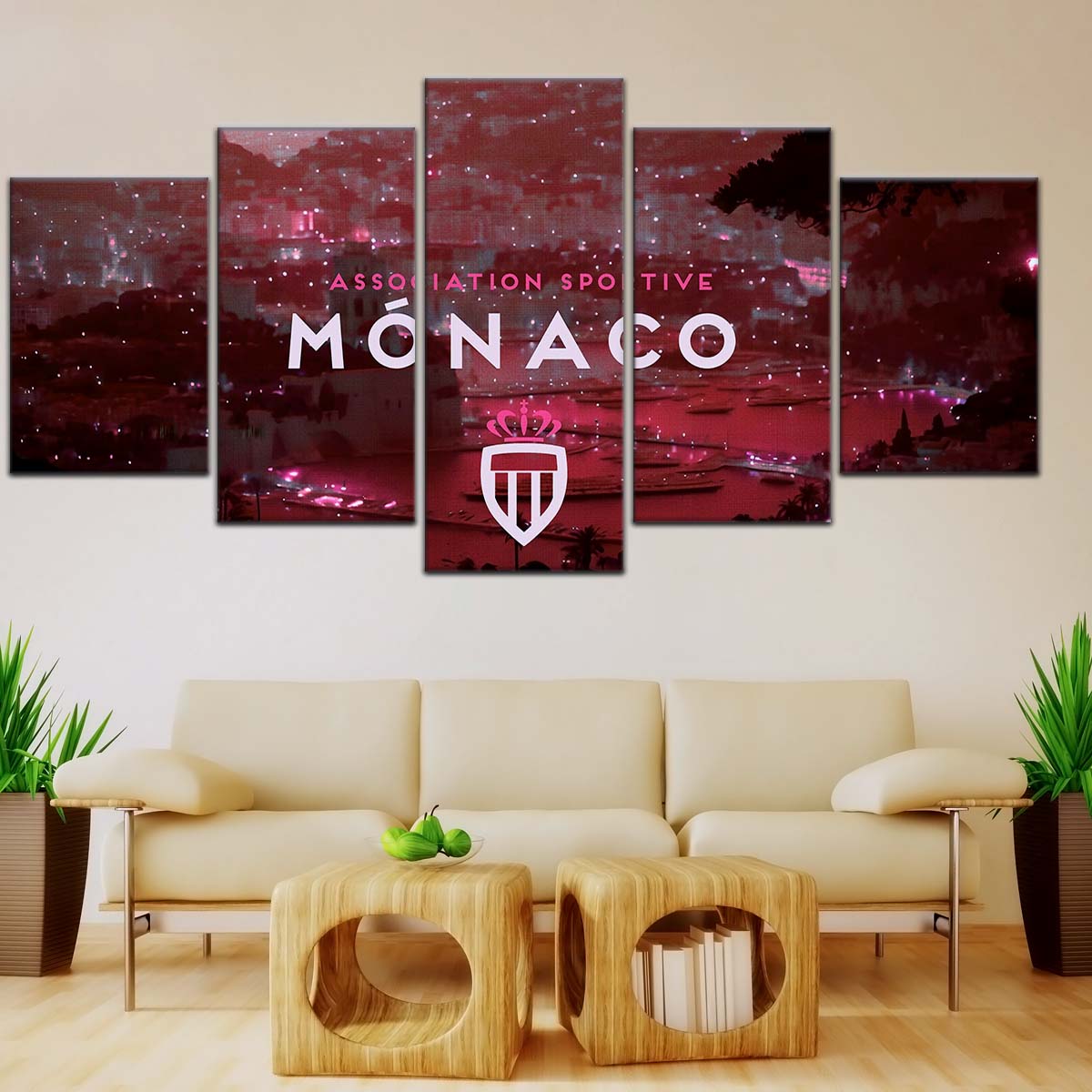 Soccer Wall Art - FB5065 - AS Monaco FC - Soccer Poster - Soccer Canvas
