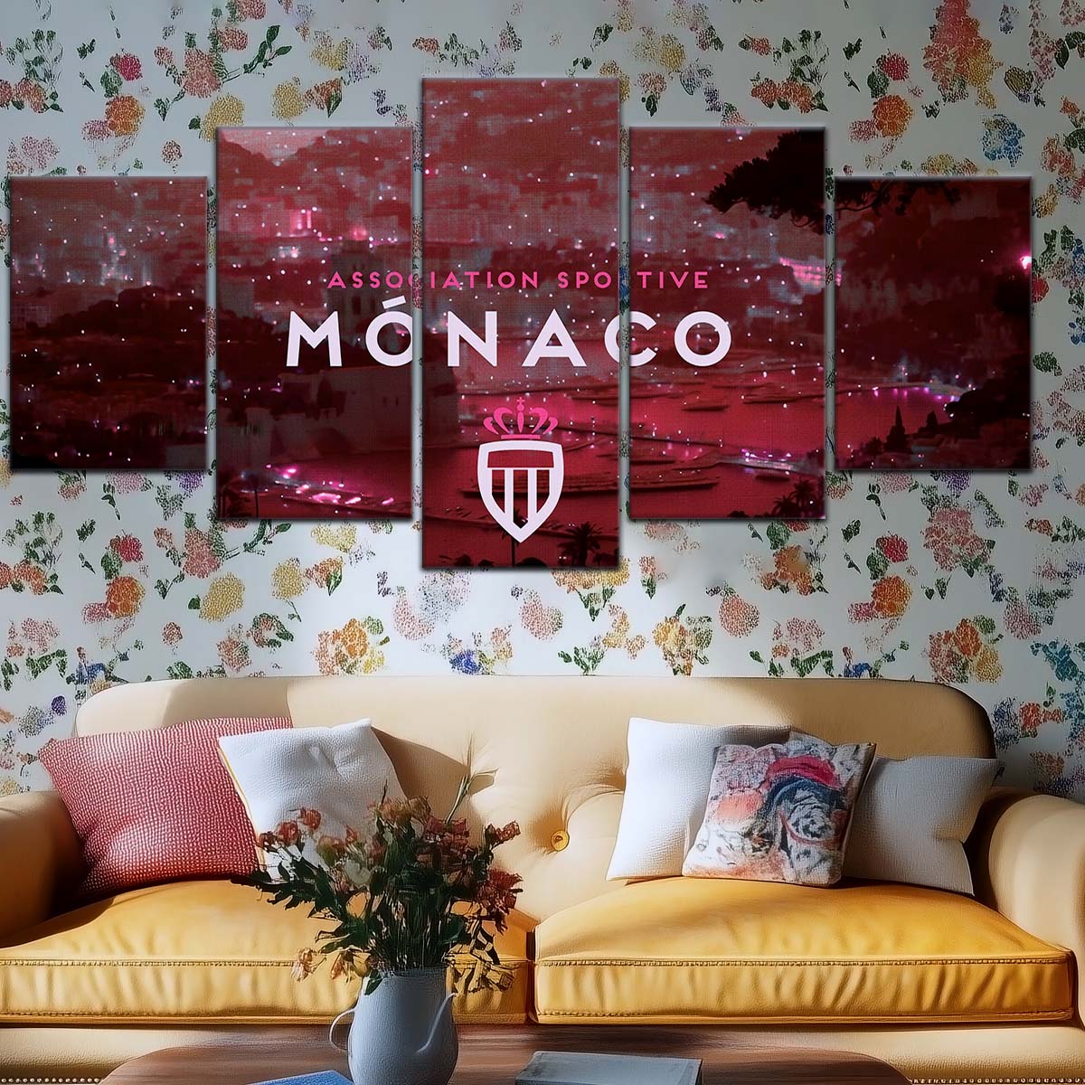 Soccer Wall Art - FB5065 - AS Monaco FC - Soccer Poster - Soccer Canvas