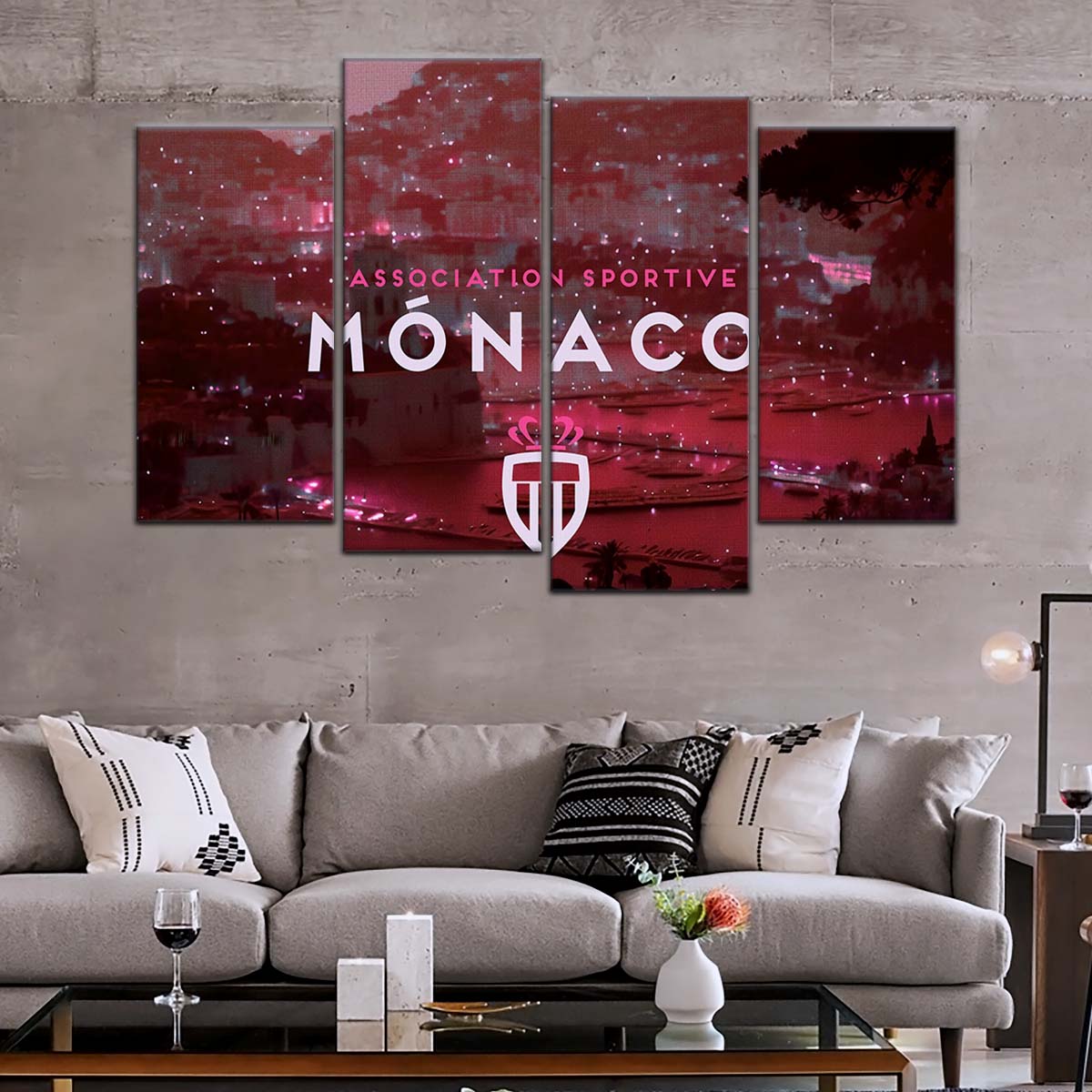 Soccer Wall Art - FB5065 - AS Monaco FC - Soccer Poster - Soccer Canvas