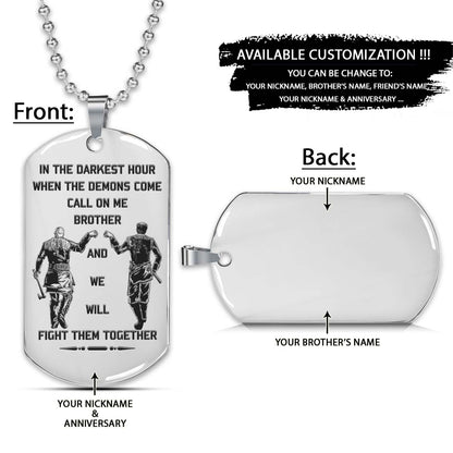 Viking Dog Tag - Call On Me Brother - Ragnar Lothbrok - Floki - Valhalla - Norse Mythology - Scandinavian - Viking Necklace - Engrave Dog Tag
