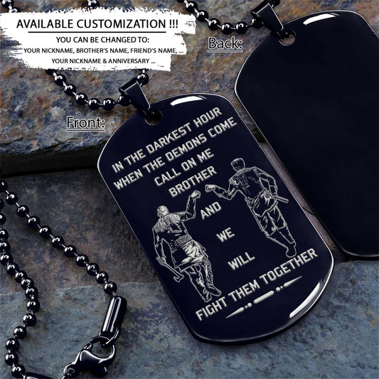 Viking Dog Tag - Call On Me Brother - Ragnar Lothbrok - Floki - Valhalla - Norse Mythology - Scandinavian - Viking Necklace - Engrave Dog Tag