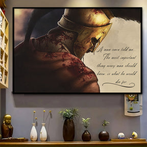 WA012 - A Man Once Told Me - Leonidas - Spartan - Horizontal Poster - Horizontal Canvas - Warrior Poster