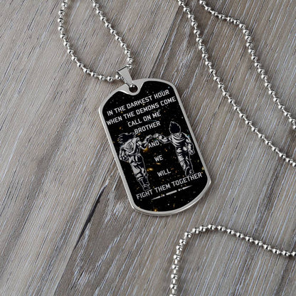 Dragon Ball - Call On Me Brother - Goku - Vegeta - Galaxy - Black Dog Tag - Dragon Ball Dog Tag - Military Ball Chain - Luxury Dog Tag