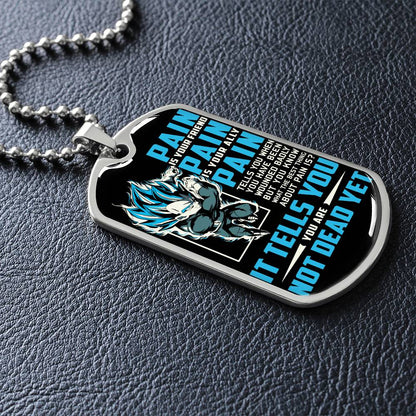 Dragon Ball - PAIN - You Are Not Dead Yet - Vegeta - Supper Saiyan Blue - Black Dog Tag - Dragon Ball Dog Tag - Military Ball Chain - Luxury Dog Tag