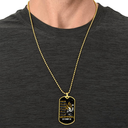 Dragon Ball - Quitting Is Not - Vegeta - Supper Saiyan - Galaxy - Black Dog Tag - Dragon Ball Dog Tag - Military Ball Chain - Luxury Dog Tag