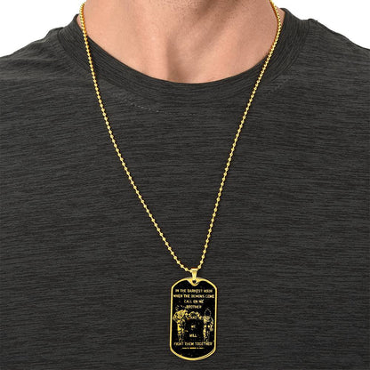 Dragon Ball - Call On Me Brother - Goku - Vegeta - Galaxy - Black Dog Tag - Dragon Ball Dog Tag - Military Ball Chain - Luxury Dog Tag