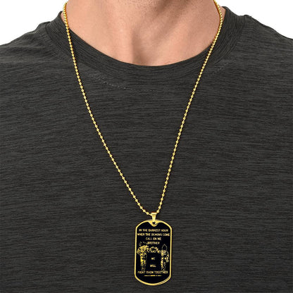 Dragon Ball - Call On Me Brother - Goku - Vegeta - Black Dog Tag - Dragon Ball Dog Tag - Military Ball Chain - Luxury Dog Tag