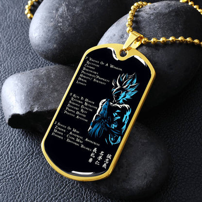 Dragon Ball - 7 5 3 CODE - Goku - Supper Saiyan Blue - Black Dog Tag - Dragon Ball Dog Tag - Military Ball Chain - Luxury Dog Tag