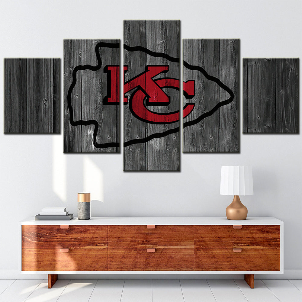American Football Canvas Wall Art - AF5096 - Kansas City Chiefs Emblem - NFL Teams