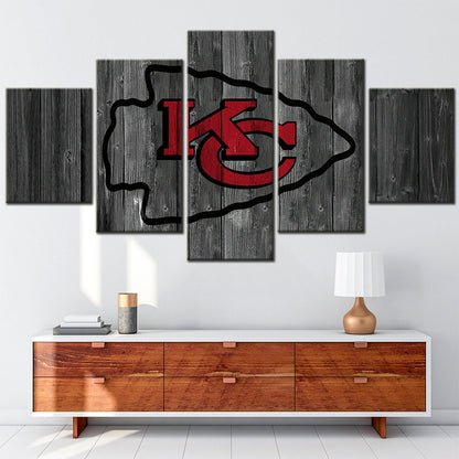 American Football Canvas Wall Art - AF5096 - Kansas City Chiefs Emblem - NFL Teams