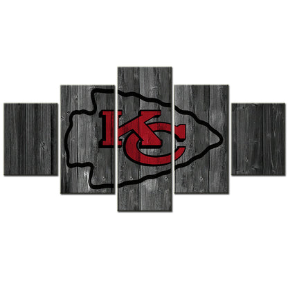 American Football Canvas Wall Art - AF5096 - Kansas City Chiefs Emblem - NFL Teams