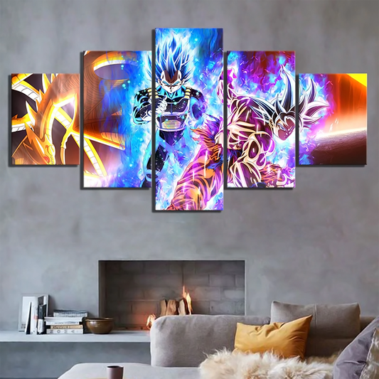 Dragon Ball - 5 Pieces Wall Art - Goku - Vegeta - Super Saiyan Blue - Mastered Ultra Instinct - Dragon Ball Poster - Dragon Ball Canvas